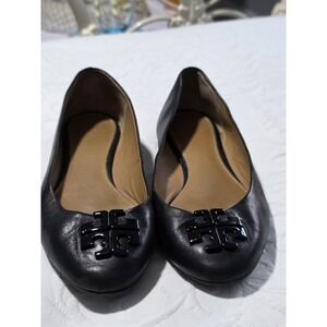 TORY BURCH‎ Black Lowell 2 Leather Ballet Flat Size 7